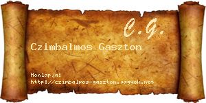 Czimbalmos Gaszton névjegykártya